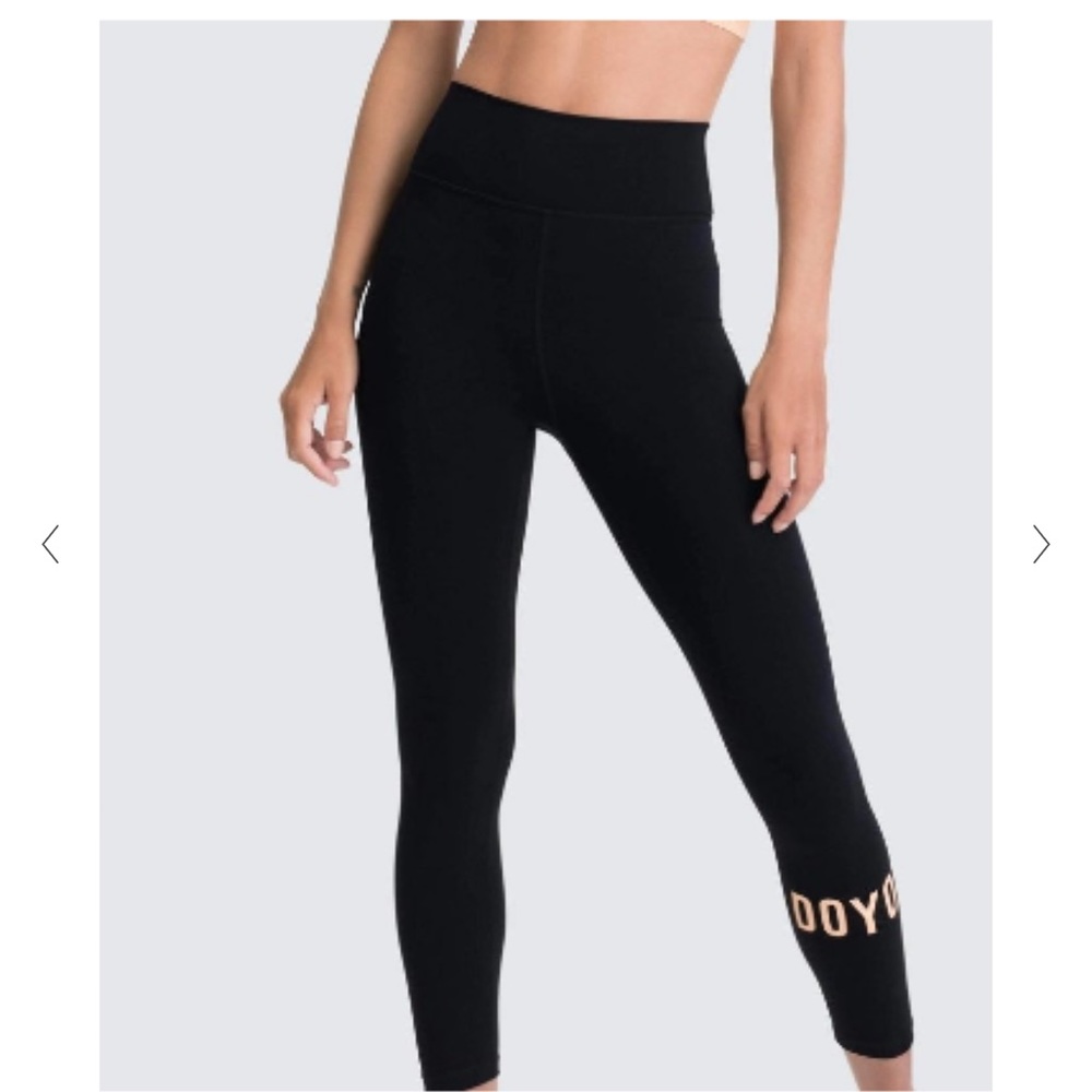 Do you even - black and peach leggings - large